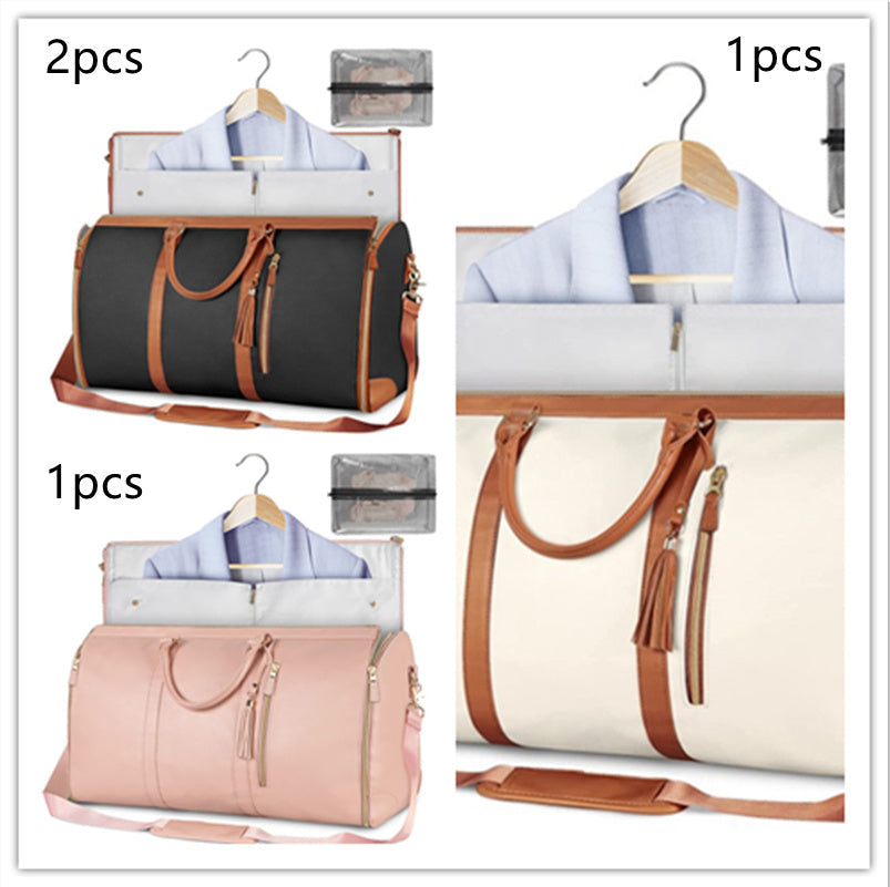 Versatile Light Pink Garment & Duffel Bag for Eco-Friendly Travel