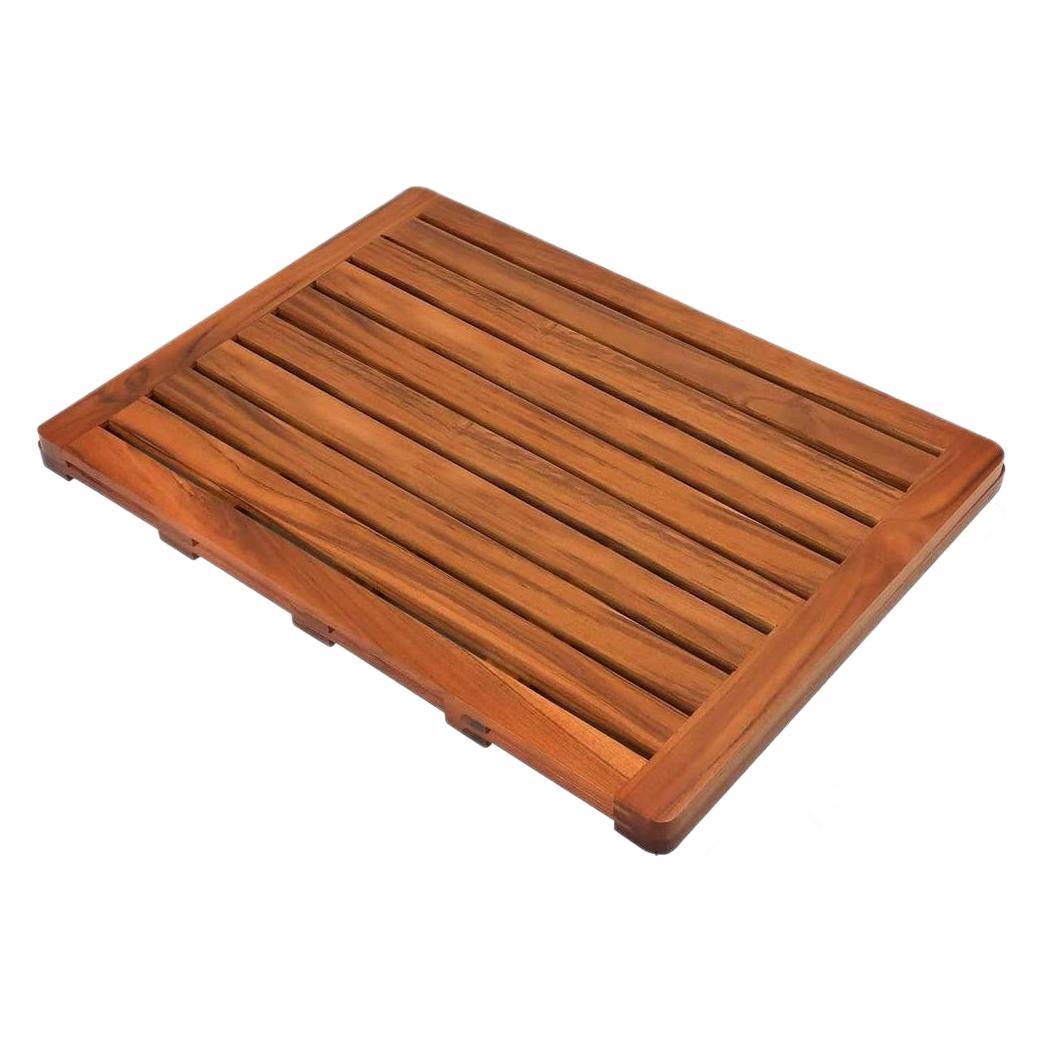 Eco-Friendly Wooden Bath Mat - Natural Bamboo or Teak, Water-Resistant, Durable