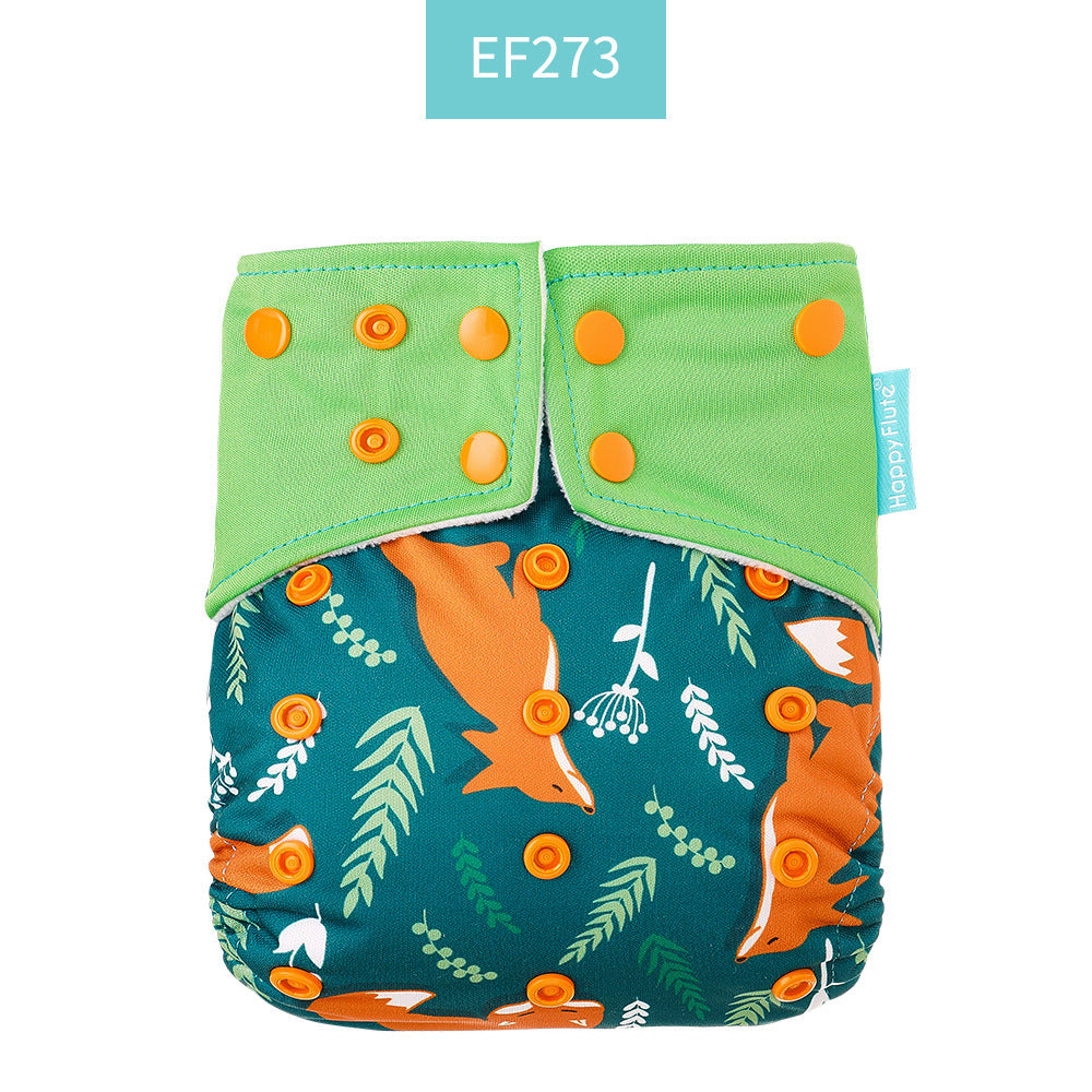 Eco-Friendly Reusable AI2 Cloth Diaper with Animal Patterns for Babies 6-15 kg