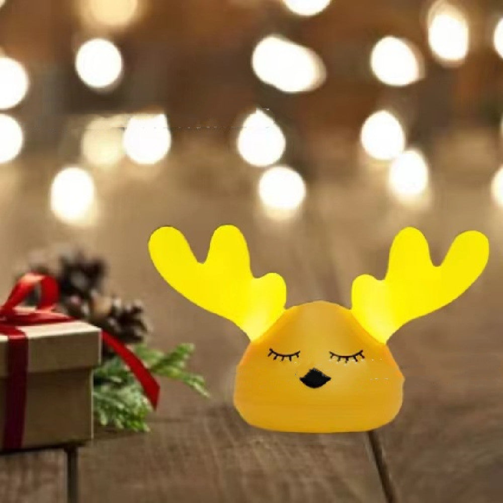 Soothing LED Night Light with Pink Antlers for Eco-Friendly Homes