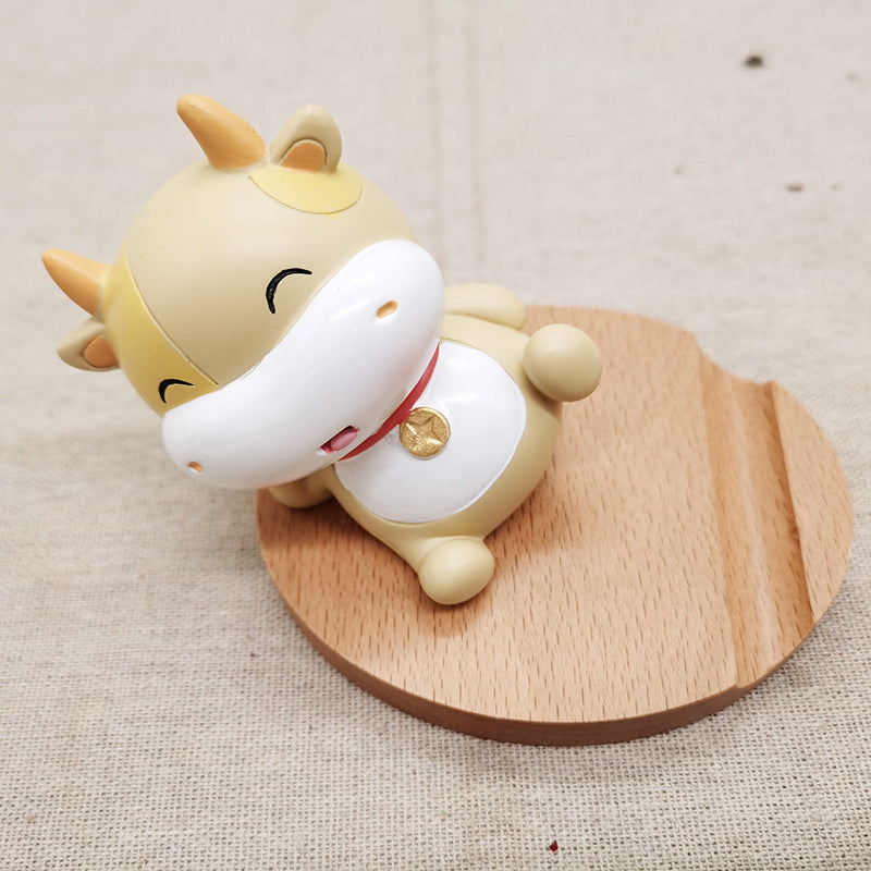 Dinosaur-Shaped Eco-Friendly Wooden Phone Stand
