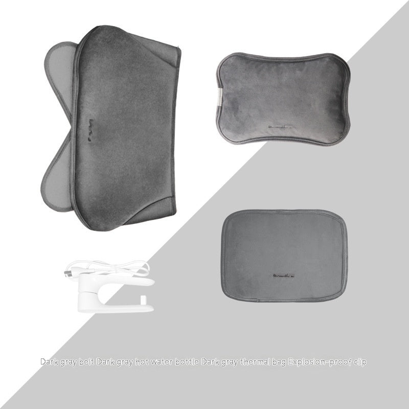 Eco-Friendly Electric Hot Water Bottle - Dark Green Fabric-Covered