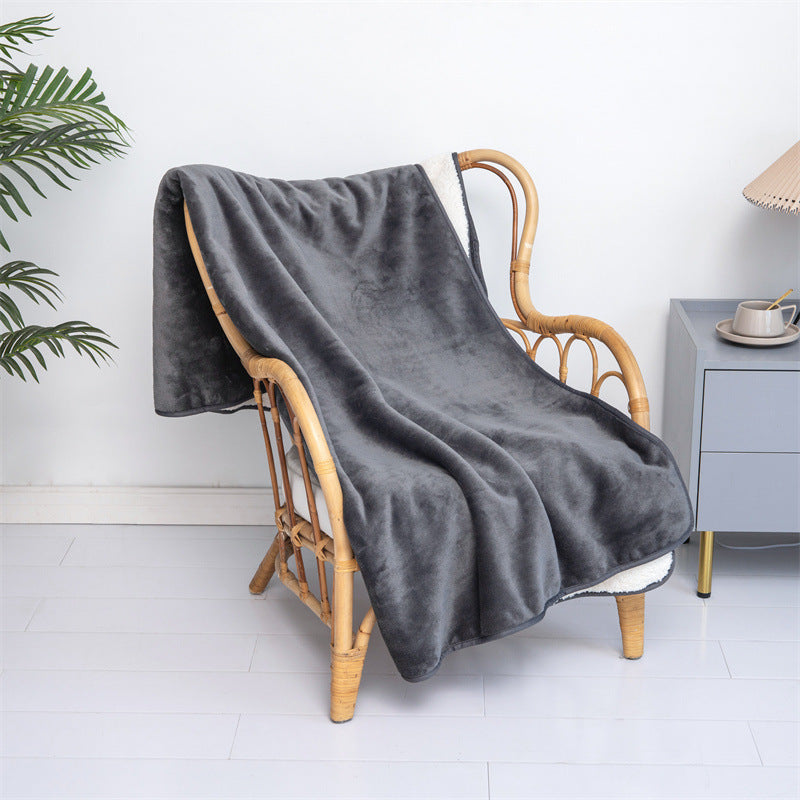 Eco-Friendly Dark Blue Fleece Blanket for Bed or Couch