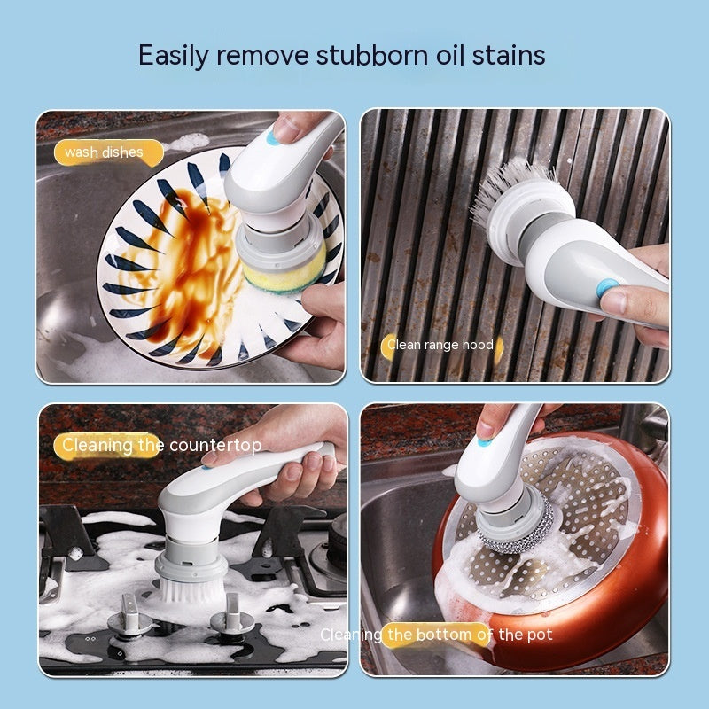Rechargeable Multi-Use Electric Cleaning Brush Set with USB Charging