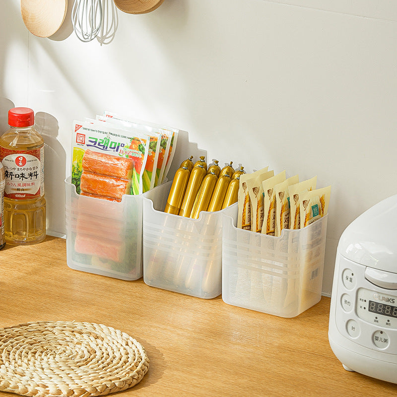 Transparent Refrigerator Storage Bins with Colored Edges for Efficient Organization