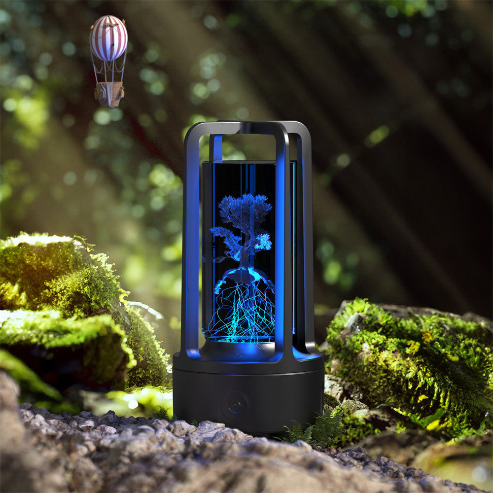 Carved Crystal Lamp - Ambient Decorative Lighting for Wellness