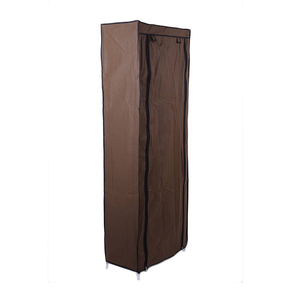 Space-Saving Neutral Coffee Shoe Rack with Fabric Cover