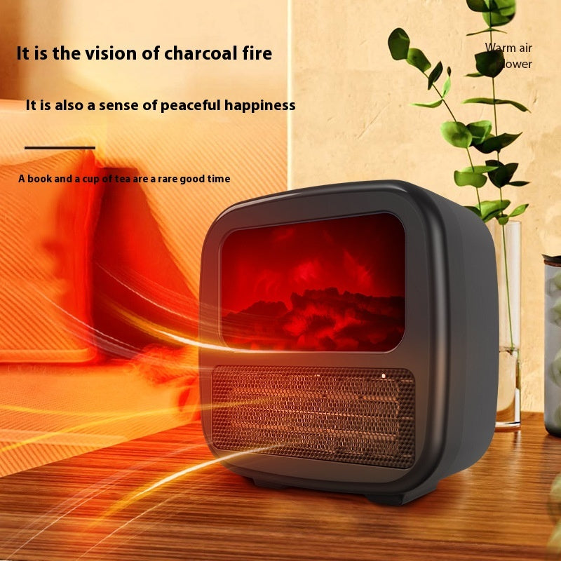 Energy-Efficient Desk Heating Fan with 3D Fire Effect