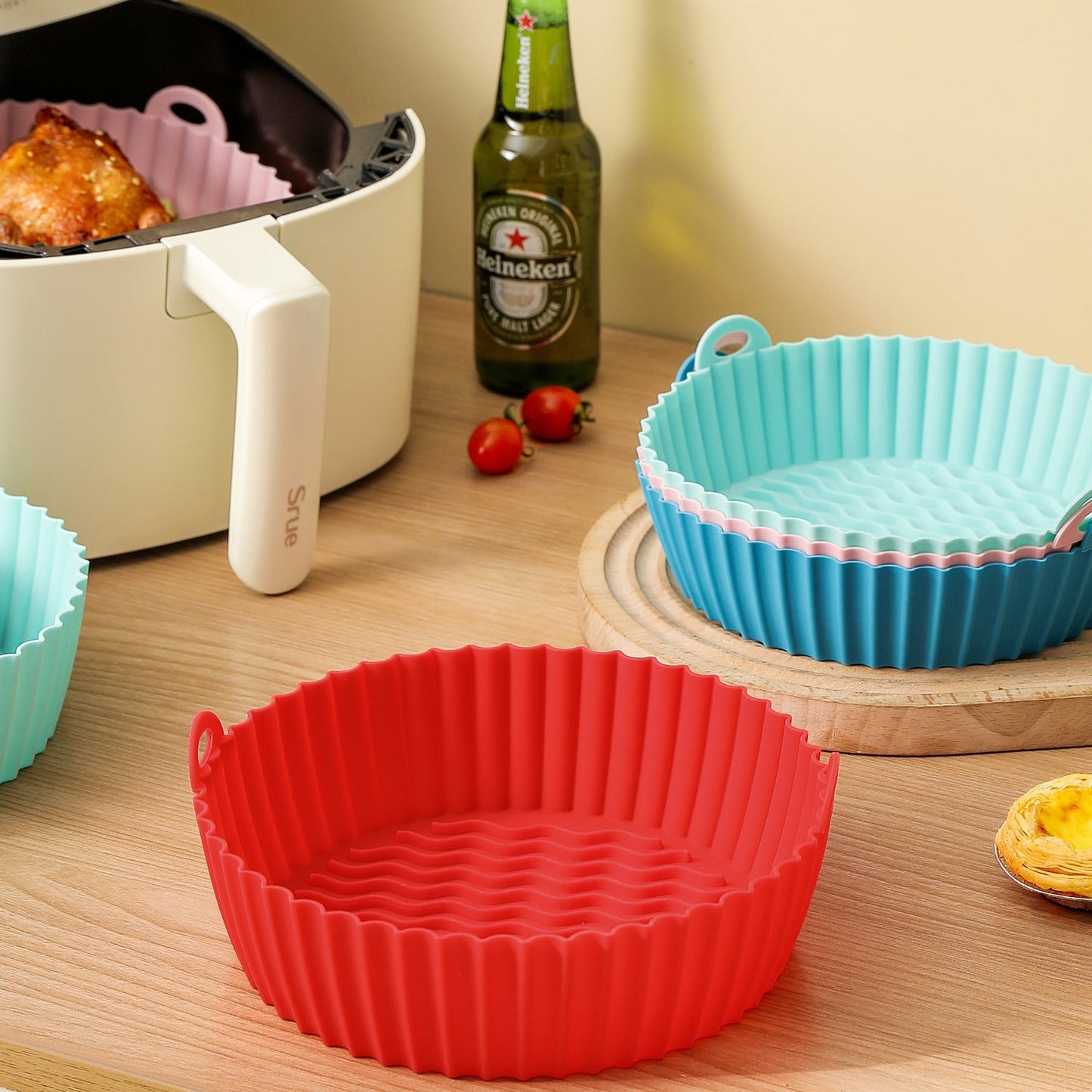 Eco-Friendly Silicone Baking Tray for Air Fryers - Reusable & Durable