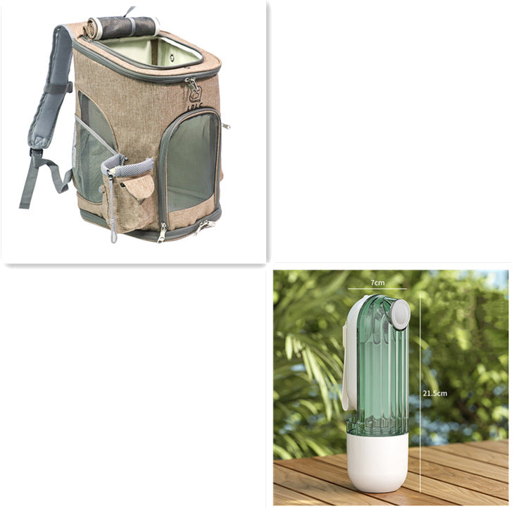 Portable 2-in-1 Pet Water and Food Container - Eco-Friendly Travel Solution
