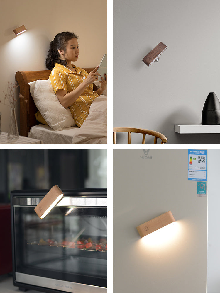 Eco-Friendly Desk Organizer with LED Lamp - Natural Wood