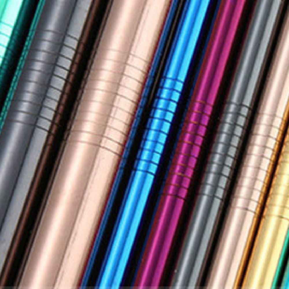 Iridescent Rainbow Stainless Steel Reusable Straws - Eco-Friendly Drinking Solution