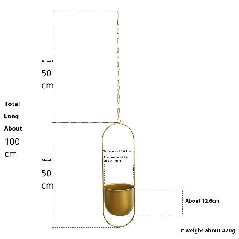 Eco-Friendly Black and Gold Hanging Planters for Indoor Greenery