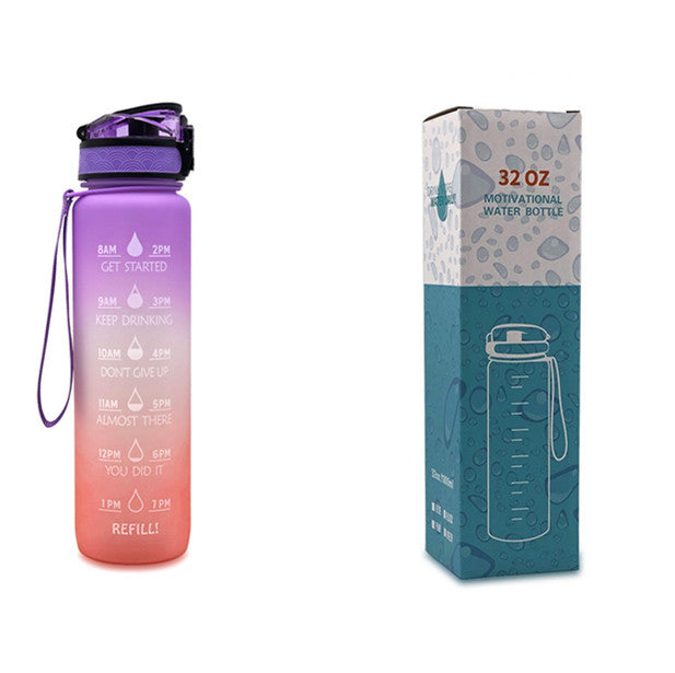 Gradient BPA-Free Water Bottle with Time Markers