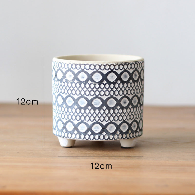 Eco-Friendly Ceramic Planters with Geometric Designs for Indoor Plants