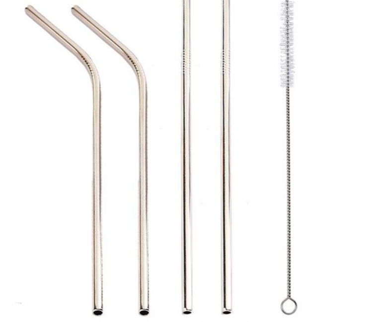 Eco-Friendly Reusable Metal Straws - Assorted Colors, Stainless Steel