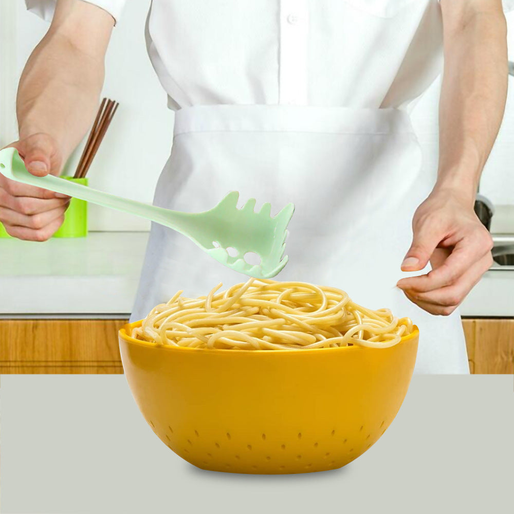 Green Multi-Functional Silicone Kitchen Utensil - Spoon and Tongs Combo