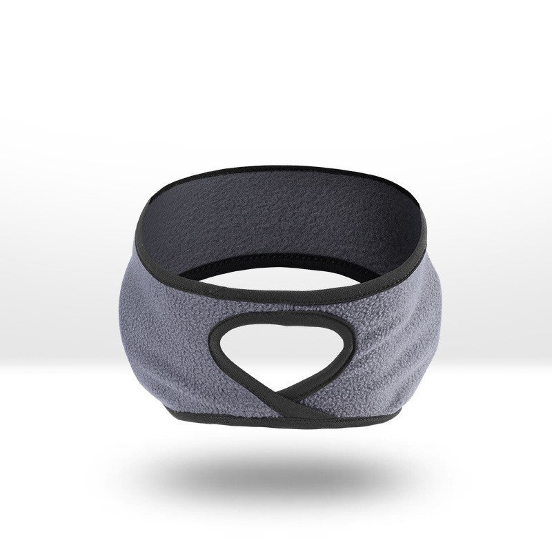 Eco-Friendly Gray Fleece Headband with Black Trim for Comfort and Sustainability