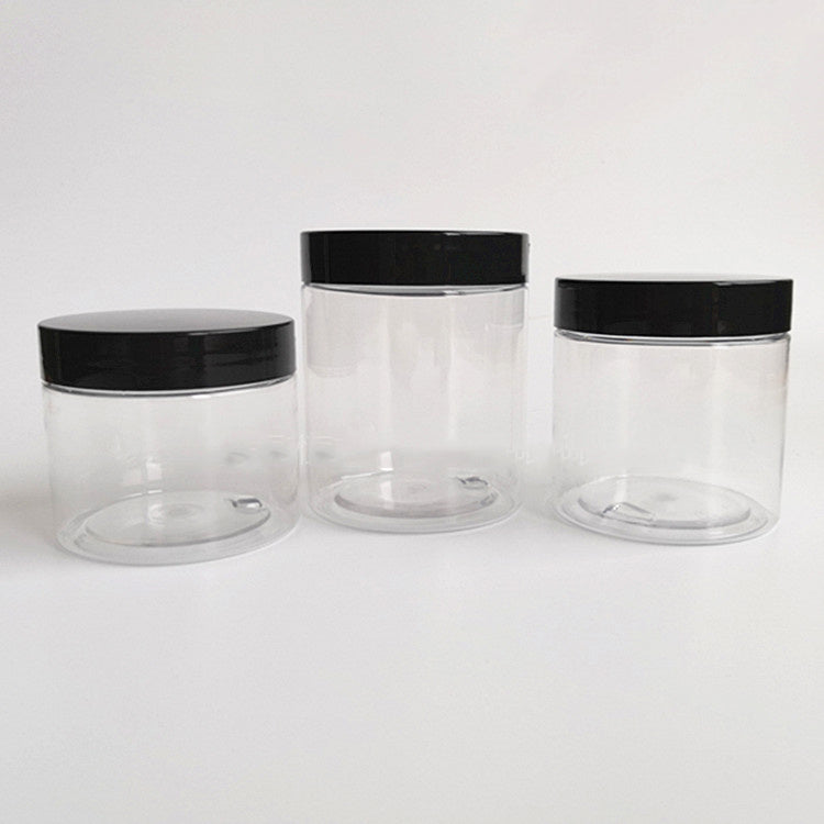 Eco-Friendly Clear Storage Jars with Black Lids - Sustainable Kitchen Organization