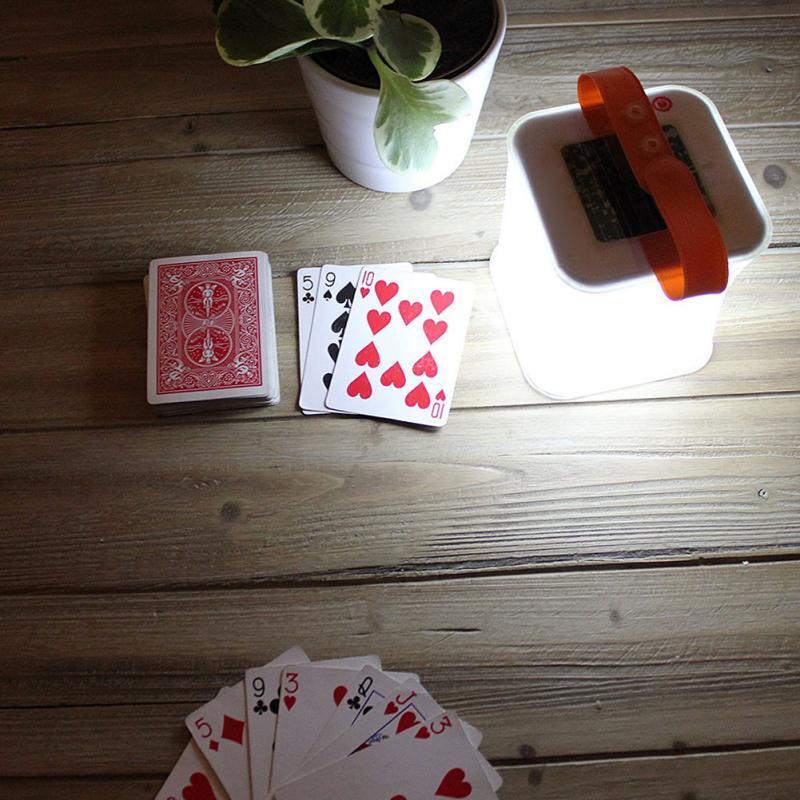 Solar-Powered Cube Lantern with Orange Handle
