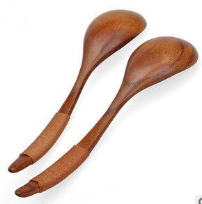 Eco-Friendly Wooden Spoons with Red and Black Handle Wraps
