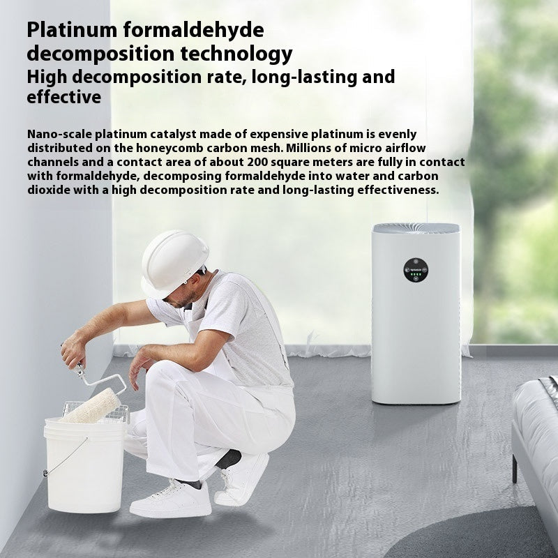 Cylindrical White Air Purifier with Negative Ion Technology for Home Use