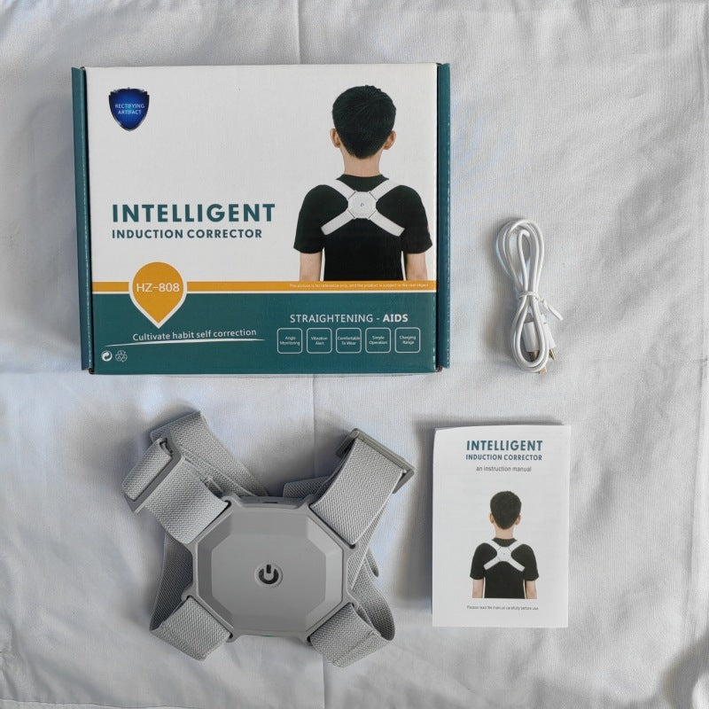 Light Gray Adjustable Posture Corrector for Better Back Support