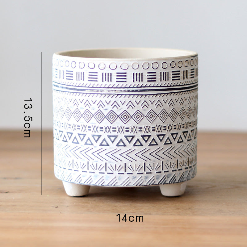 Eco-Friendly Ceramic Planters with Geometric Designs for Indoor Plants