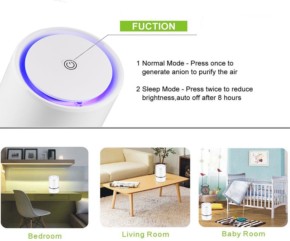 Energy-Efficient Cylindrical Air Purifier for Cleaner Home Air