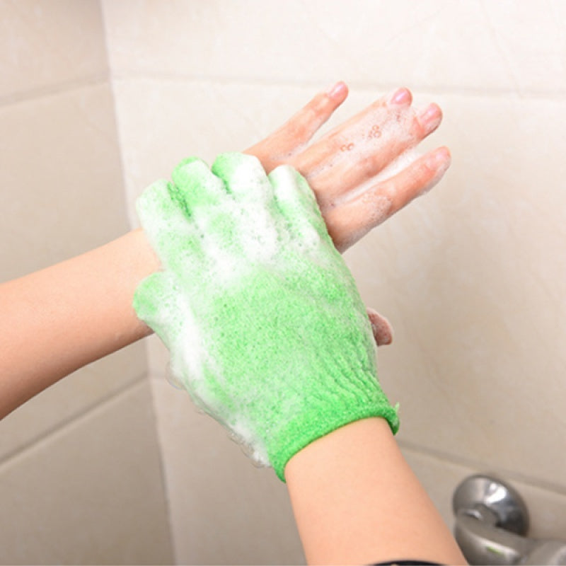 Eco-Friendly Exfoliating Gloves - Reusable Pink & Green Skin Care