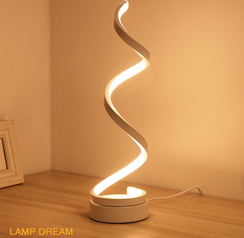 Spiral LED Table Lamp with Warm White Light