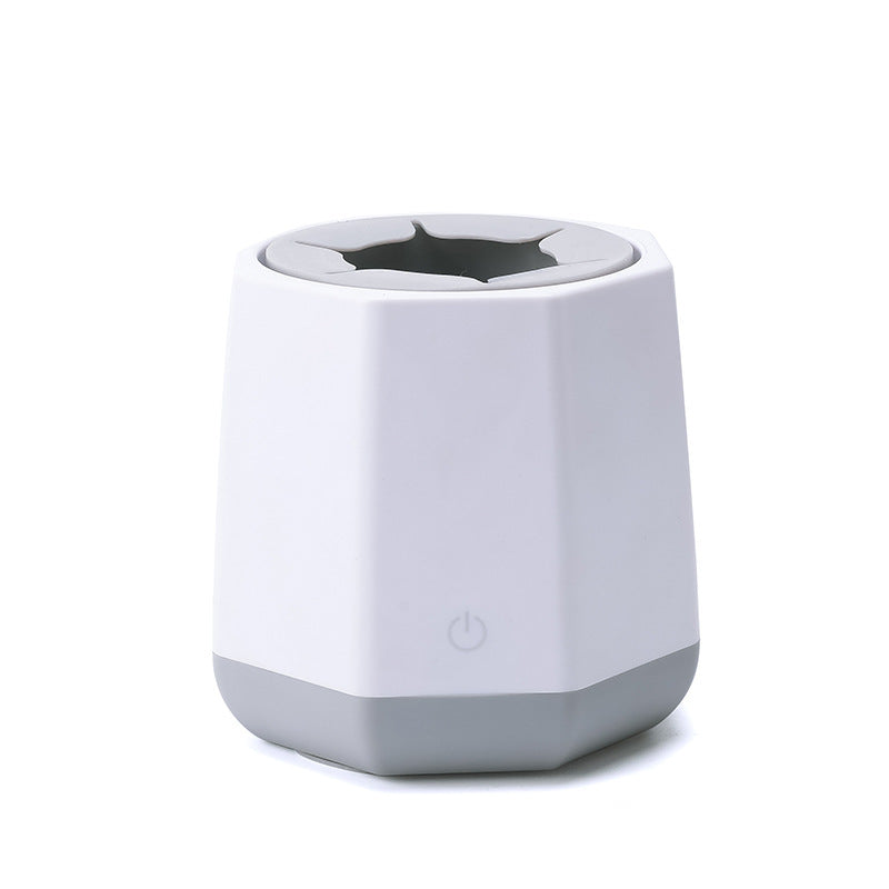 Portable Eco-Friendly Electric Milk Frother - Light Blue with Red Accents