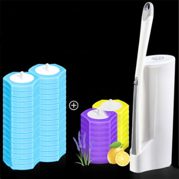 Eco-Friendly Toilet Brush with Holder & Cleaning Tablets