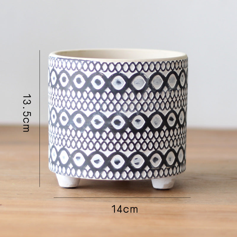 Eco-Friendly Ceramic Planters with Geometric Designs for Indoor Plants