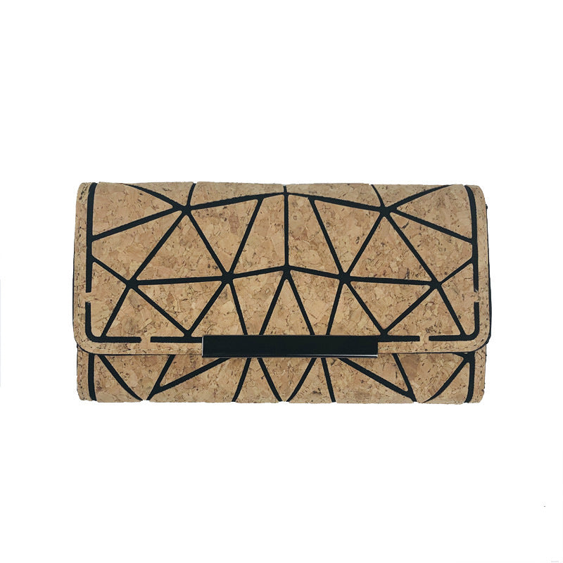 Eco-Friendly Cork Wallet with Geometric Patterns