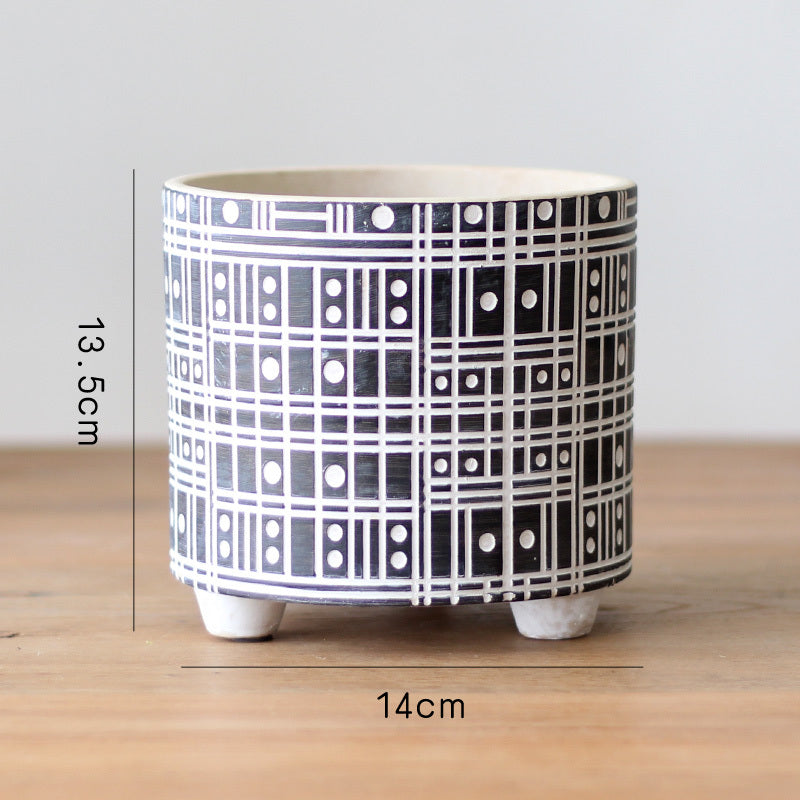 Eco-Friendly Ceramic Planters with Geometric Designs for Indoor Plants