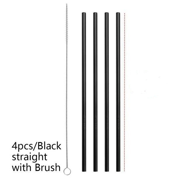 Eco-Friendly Reusable Metal Straws - Assorted Colors, Stainless Steel