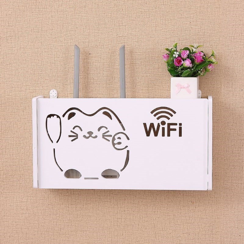 Eco-Friendly Bamboo Wi-Fi Router Storage Box with Ventilation