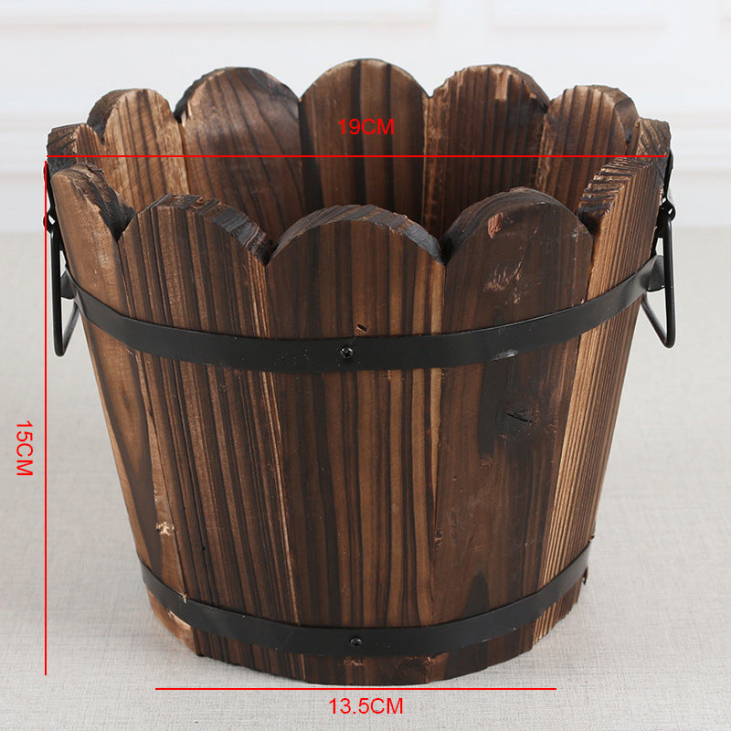 Eco-Friendly Wooden Planters with Metal Accents - Sustainable Home Decor