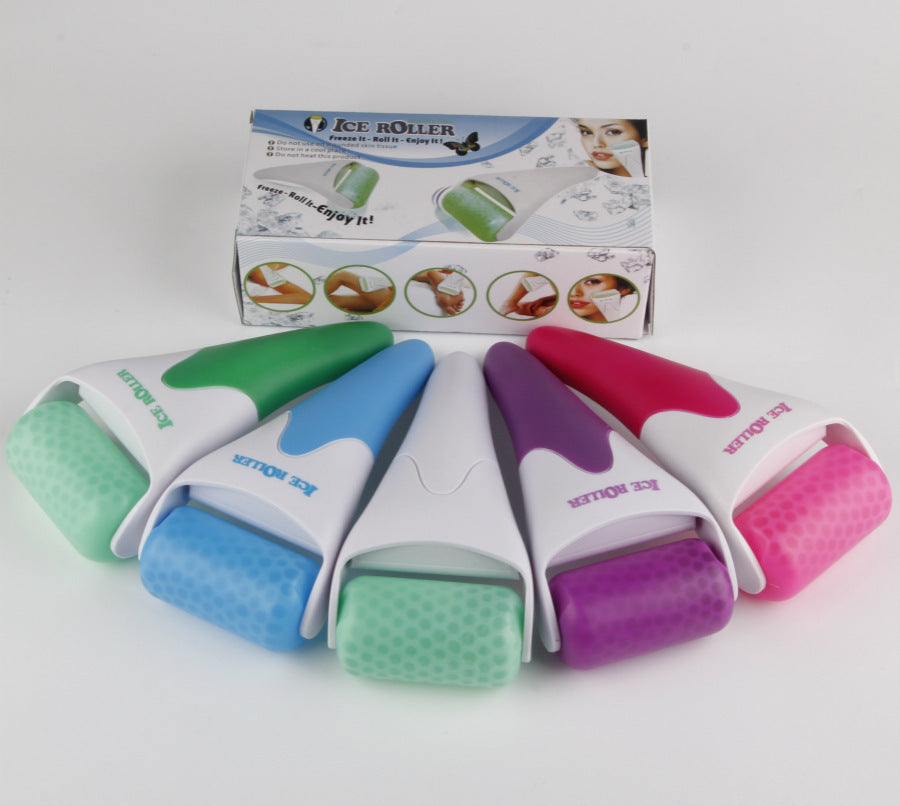 Green & White Ice Roller for Face and Body - Eco-Friendly Facial Massager