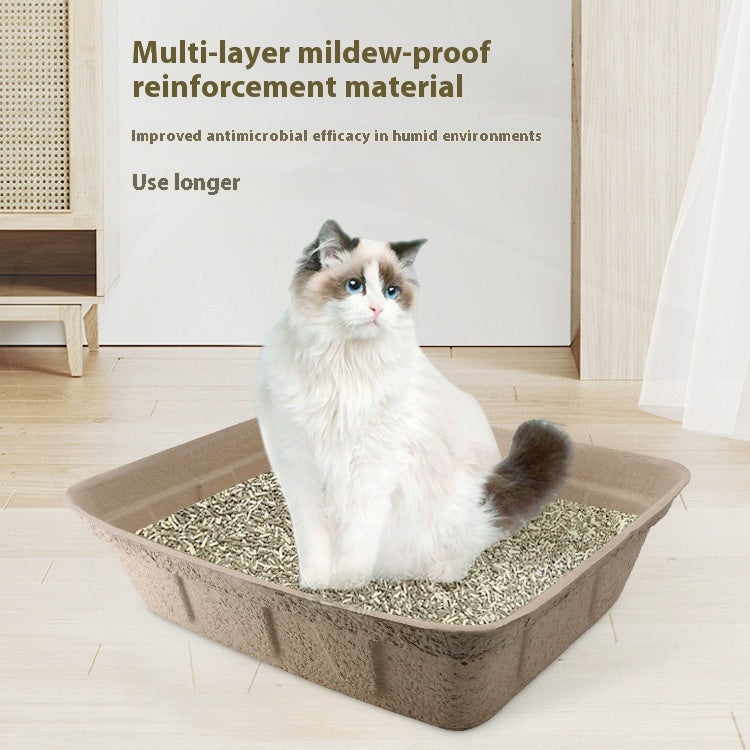 Biodegradable Disposable Litter Tray - Eco-Friendly, Single-Use, Natural Brown