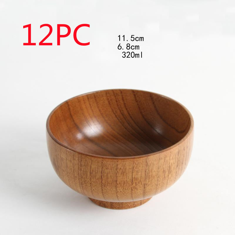 Eco-Friendly Wooden Bowls and Cup Set - Natural, Stackable, Biodegradable