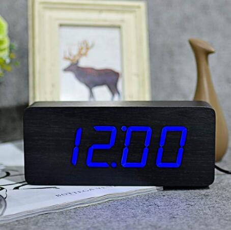 Eco-Friendly Wooden Digital Alarm Clock with LED Display