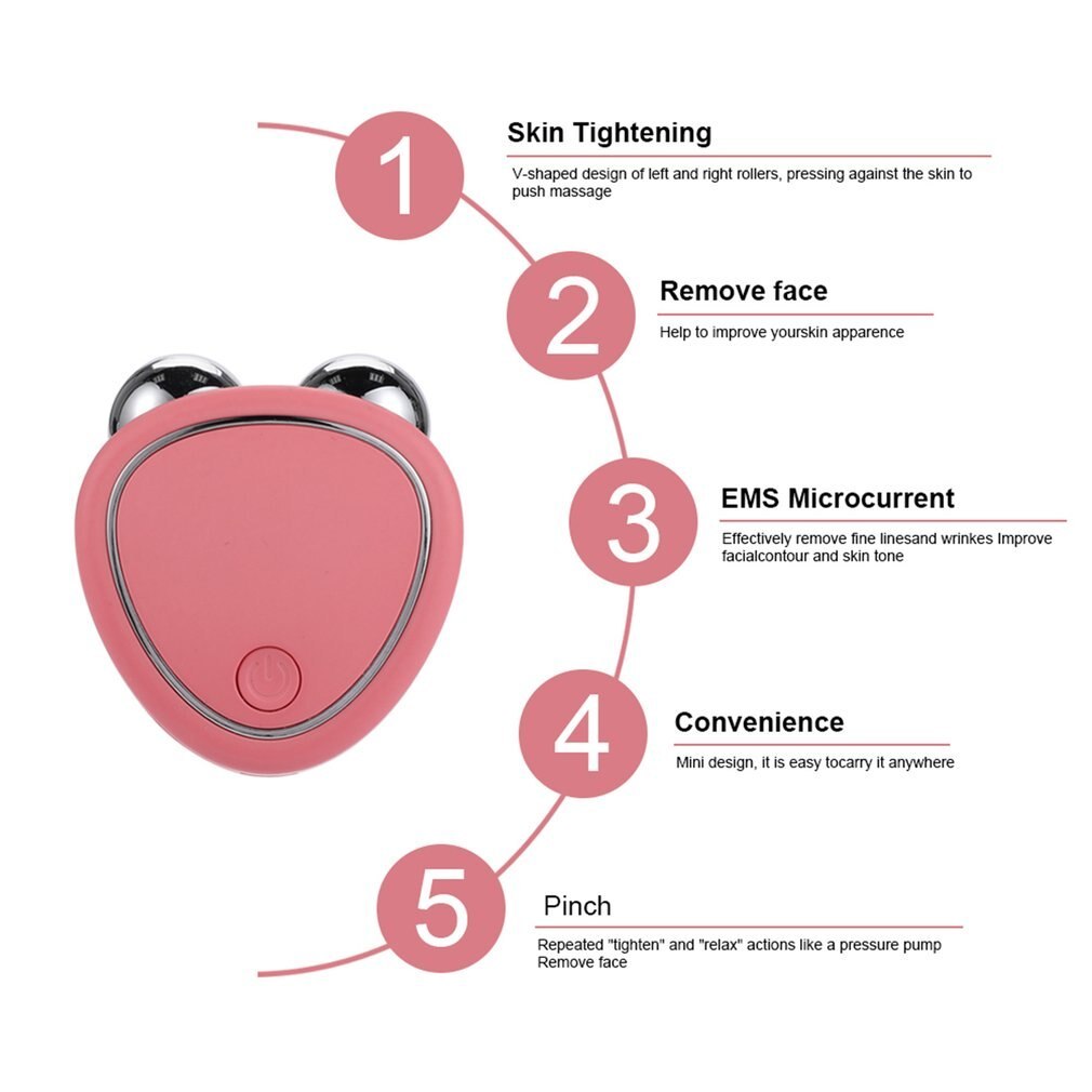 Pink V-Shaped Facial Massager for Wellness and Sustainability