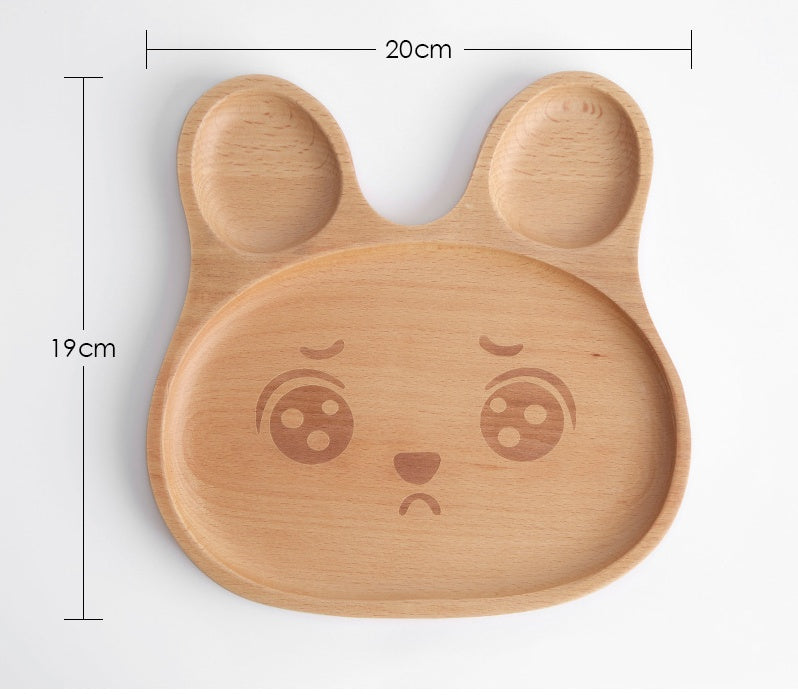Eco-Friendly Animal-Shaped Wooden Plate for Kids