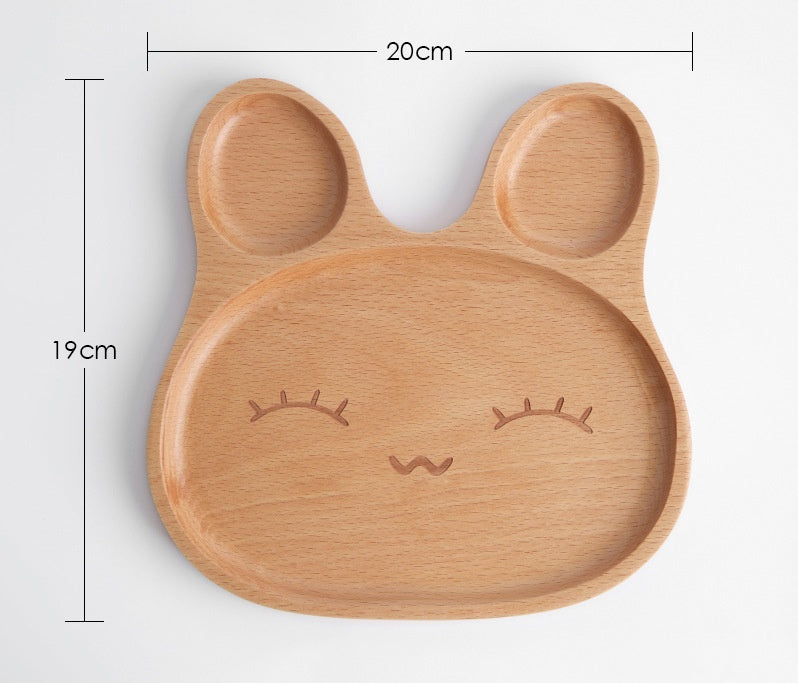 Eco-Friendly Animal-Shaped Wooden Plate for Kids