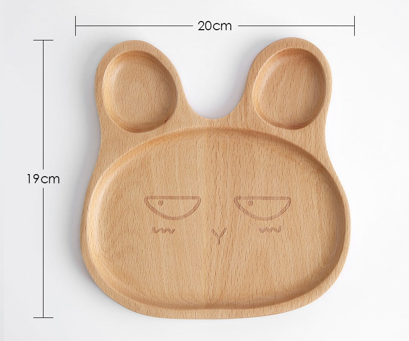Eco-Friendly Animal-Shaped Wooden Plate for Kids