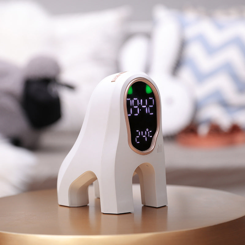 Energy-Efficient White Digital Alarm Clock with Eco-Friendly Design