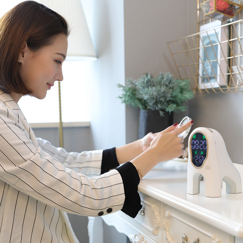 Energy-Efficient White Digital Alarm Clock with Eco-Friendly Design