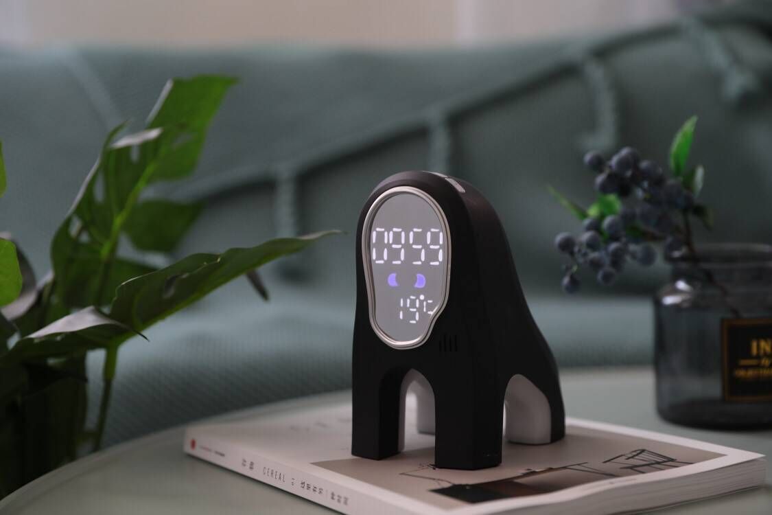 Energy-Efficient White Digital Alarm Clock with Eco-Friendly Design
